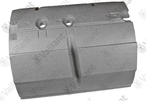 Vaillant-Produkt mit zwei Löchern und einer durchgehenden Fläche, vermutlich Teil einer Isolierung oder Abdeckung. Eindeutige Modelldetails sind nicht sichtbar.